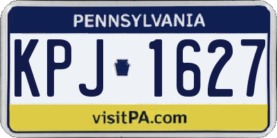 PA license plate KPJ1627