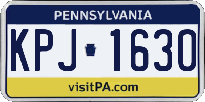 PA license plate KPJ1630