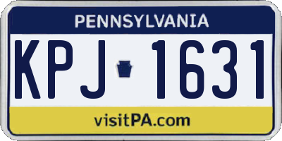 PA license plate KPJ1631