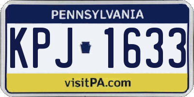PA license plate KPJ1633