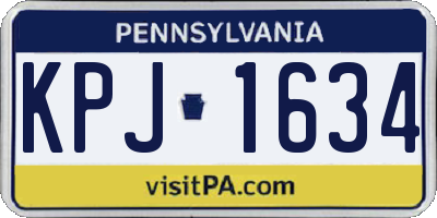 PA license plate KPJ1634