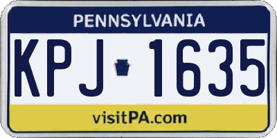 PA license plate KPJ1635