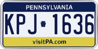 PA license plate KPJ1636