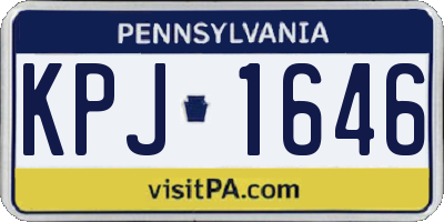 PA license plate KPJ1646