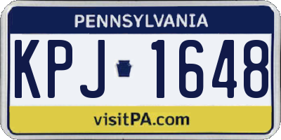 PA license plate KPJ1648