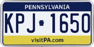 PA license plate KPJ1650
