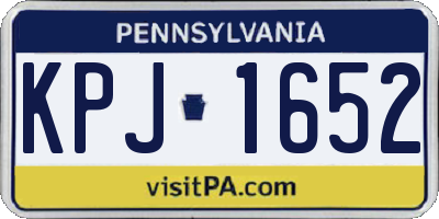 PA license plate KPJ1652