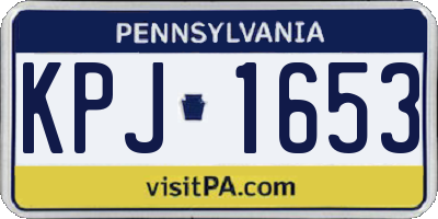 PA license plate KPJ1653