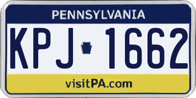 PA license plate KPJ1662