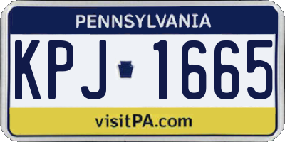 PA license plate KPJ1665