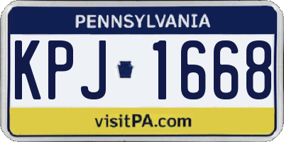 PA license plate KPJ1668