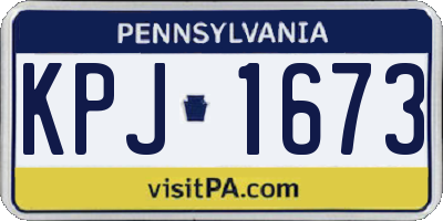 PA license plate KPJ1673