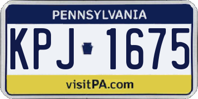 PA license plate KPJ1675