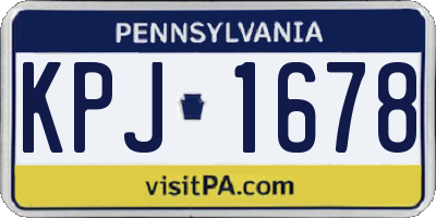 PA license plate KPJ1678