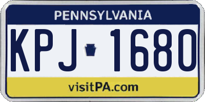 PA license plate KPJ1680