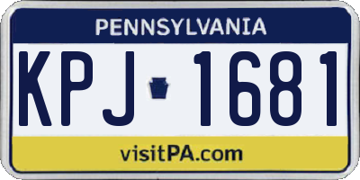 PA license plate KPJ1681