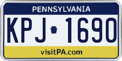 PA license plate KPJ1690