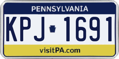 PA license plate KPJ1691