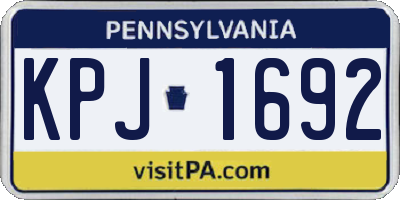 PA license plate KPJ1692