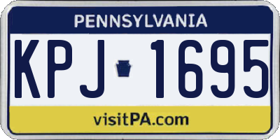 PA license plate KPJ1695