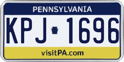 PA license plate KPJ1696