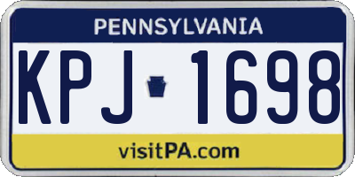 PA license plate KPJ1698