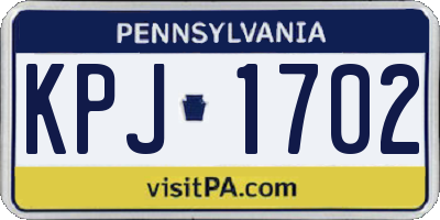 PA license plate KPJ1702