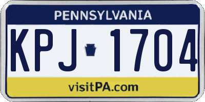 PA license plate KPJ1704