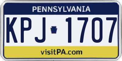 PA license plate KPJ1707