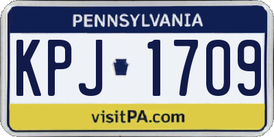 PA license plate KPJ1709
