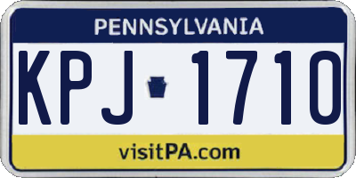 PA license plate KPJ1710