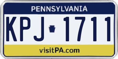 PA license plate KPJ1711