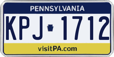 PA license plate KPJ1712