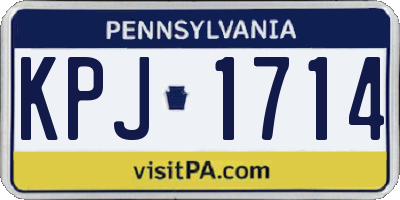 PA license plate KPJ1714