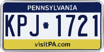 PA license plate KPJ1721