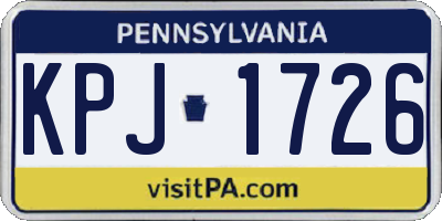 PA license plate KPJ1726