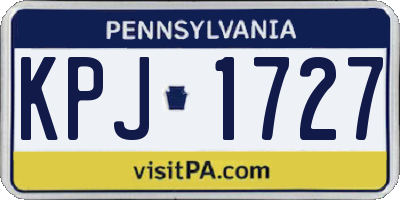 PA license plate KPJ1727
