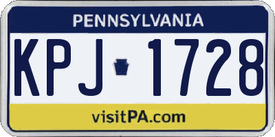 PA license plate KPJ1728