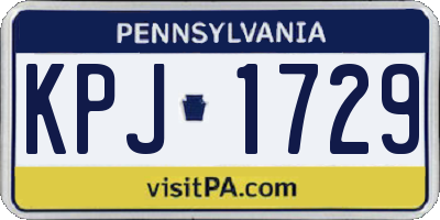 PA license plate KPJ1729