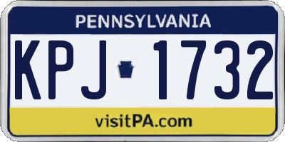 PA license plate KPJ1732