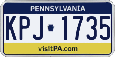 PA license plate KPJ1735