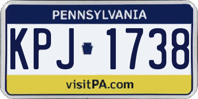 PA license plate KPJ1738