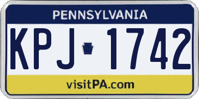 PA license plate KPJ1742