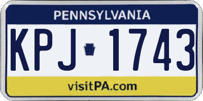 PA license plate KPJ1743