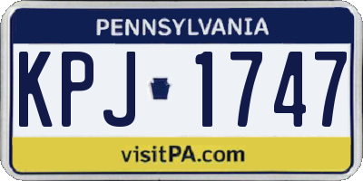 PA license plate KPJ1747