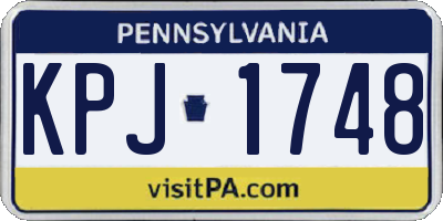 PA license plate KPJ1748