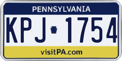 PA license plate KPJ1754