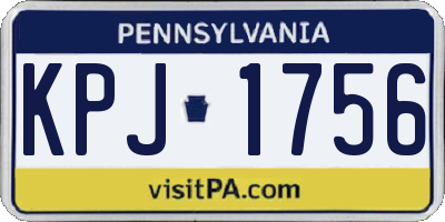 PA license plate KPJ1756