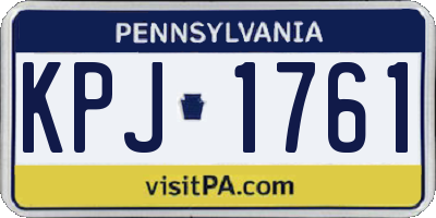 PA license plate KPJ1761
