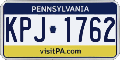 PA license plate KPJ1762